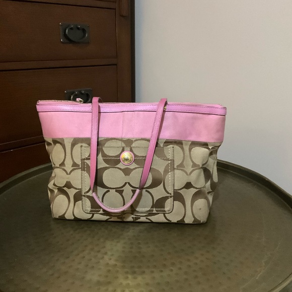 Coach Handbags - Coach Beige and Pink Tote